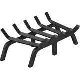 VEVOR Kaminholzrost, 53,3 cm (21 Zoll), robuster Kaminrost mit 6 Stützbeinen, 1,9 cm (3/4 Zoll) massive, pulverbeschichtete Stahlstangen, Holzsche... - Schwarz