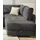 luma-home Eckcouch Cord 2-Sitzer Dunkelgrau