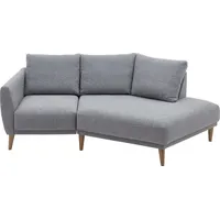 ATLANTIC home collection 2,5-Sitzer Elvis, Polsterecke mit offenem Ende im skandinavischen Stil, Massivholzfüße grau