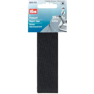 Prym Reparaturband CO 3,5x100cm schwarz, Baumwolle, 35 mm x 1 m, 1 Stück