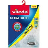 Vileda Ultra Fresh Bügelbrettbezug , antibakterieller Bügelbezug gegen Bakterienwachstum, für Bügelbretter von 110-130 cm x 30-45 cm, Farbe Grau-Blau