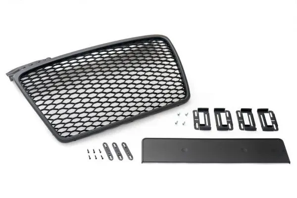 Sportgrill Frontgrill Kühlergrill Wabengrill Passend für Audi A4 B7 04-09 Waben Grill Kühlergrill Front Grill + Simple Fix