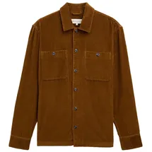 Tom Tailor DENIM Herren Relaxed Cord Overshirt, braun, Uni, Gr. XXL