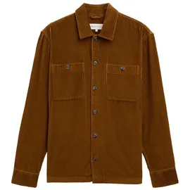 Tom Tailor DENIM Herren Relaxed Cord Overshirt, braun, Uni, Gr. XXL