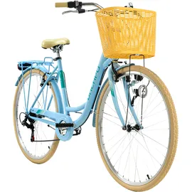 KS-Cycling Cantaloupe 28 Zoll RH 48 cm Damen hellblau inkl. Korb