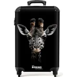 noboringsuitcases NoBoringSuitcases.com Handgepäck Koffer 55x40x20, cm Tiere auf schwarzem Hintergrund: Giraffe, - Bunt