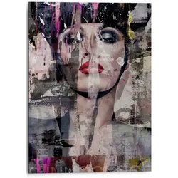 Wandbild REINDERS "Aluminium Wandbild Kraftvolle Frau Frau - Freiheit - Farbenfroh", bunt (farbe bild(er): mehrfarbig), B:50cm H:70cm, Aluminium, Bilder