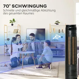 Homcom Turmventilator 31,5 cm Schwarz
