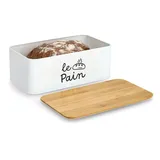 Zeller Brotkasten LE PAIN Metall/Bambus, weiß