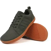 AONEGOLD Barfußschuhe Herren Damen Breite Barfuss Schuhe Zero Drop Solhe Leicht Traillaufschuhe Walkingschuhe Fitnessschuhe Laufschuhe Minimalistische Sneaker (Grün/39EU) - 39 EU Weit