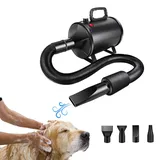 Hundefön Blower Hundefön Sehr leise Hundefön Testsieger Hundetrockner für Hunde und Katzen, 4 PS / 2800W Motor Einstellbare Geschwindigkeit, Hundetrockner mit 3 Düsen Hundeföhn Haustier Föhn Trockner