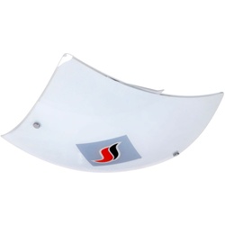 Decken Wand Lampe Glas Dekor Motiv Flamme im Set inklusive LED-Leuchtmittel 10 Watt