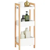 SoBuy Badregal Weiß-Natur