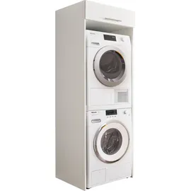 laundreezy Waschmaschinenschrank 67,5 x 200 cm Weiß Holz/Kunststoff/Metall