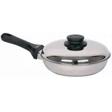 Kelomat Kelomat, 1848-351, Bratpfanne GRILLMEISTER mit Edelstahldeckel, rund, Durchmesser 24 cm, Edelstahl