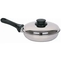 Kelomat Kelomat, 1848-351, Bratpfanne GRILLMEISTER mit Edelstahldeckel, rund, Durchmesser 24 cm, Edelstahl