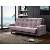 Beautysofa Schlafsofa Nancy BIS mit Schlaffunktion und Bettkasten rosa