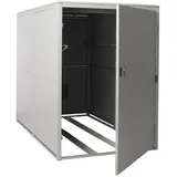 PROREGAL® Fahrradbox 2er-Fahrradgarage 160x113x209cm abschließbar Metall Hellgrau, stabil, robust, abschließbar und flexibel montierbar grau