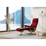 Stressless Relaxsessel STRESSLESS View Sessel Gr. ROHLEDER Stoff Q2 FARON, Cross Base Eiche, Rela x funktion-Drehfunktion-PlusTMSystem-Gleitsystem-BalanceAdaptTM, B/H/T: 82 cm x 109 cm x 81 cm, rot (red q2 faron) Lesesessel und Relaxsessel