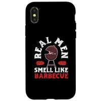 Hülle für iPhone X/XS Real Men Smell Like Barbecue BBQ Smoker Grill Funny Grillen
