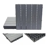 Mendler WPC Bodenfliese HWC-E21 grau 50 x 50 cm 4 St.