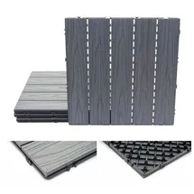 Mendler WPC Bodenfliese HWC-E21 grau 50 x 50 cm 4 St.