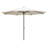 Pure Home & Garden Sonnenschirm Sunny 400 cm / 4 m, LxB: 275x400 cm, Sunny 400 cm, Sonnenschirm, wasserabweisend wetterfest Kurbel Winsauslass abnehmbarer Bezug beige