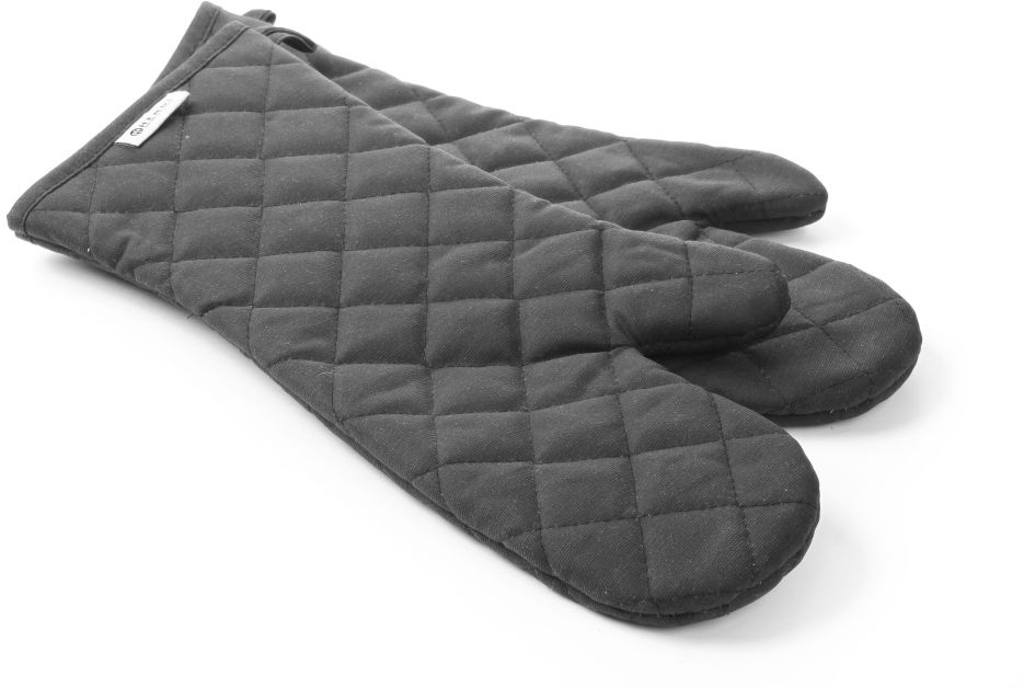 Esmeyer 1 x 2 Ofenhandschuhe,feuerfest beschichtete Baumwolle, Schutz bis 250°C. Passt ab Damengröße M aufwärts. Extra lang für Unterarm-Schutz: 43 cm.