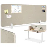 Tectake Schreibtisch Trennwand 130 x 40 x 2,2 cm