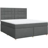 vidaXL Boxspringbett 180 x 200 cm Dunkelgrau