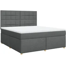 vidaXL Boxspringbett 180 x 200 cm Dunkelgrau