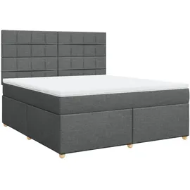 vidaXL Boxspringbett 180 x 200 cm Dunkelgrau