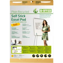 Bi-Office umweltfreundlicher Flipchartblock Earth, recyceltes 80g/m2 Papier, selbstklebend (2er-Pack)