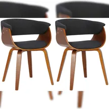 CLP 2er Set Esszimmerstuhle Bruce Stoff walnuss/schwarz