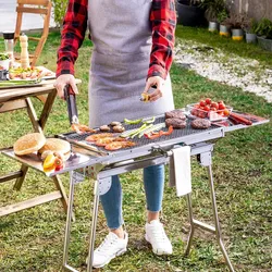 Zusammenklappbarer Holzkohlegrill aus Edelstahl ExelQ InnovaGoods – Tragbar und Innovativ