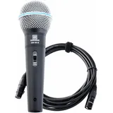 Pronomic DM-58-B Vocal Mikrofon mit Schalter SET inkl. 5m XLR Kabel