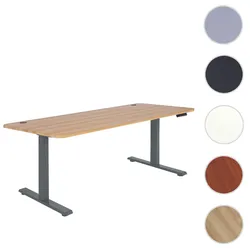 Schreibtisch HWC-D40, Computertisch, elektrisch h√∂henverstellbar 160x80cm 53kg MVG ~ Eiche-Dekor, anthrazit-grau