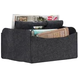 Relaxdays Zeitungskorb aus Filz, Anthrazit