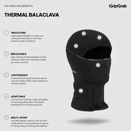 GripGrab Thermal Winter Sturmhaube - Black - One Size