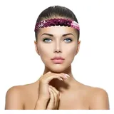 Schmales Stirnband Pailletten 20er Jahre Kostüm Karneval Fasching Mottoparty (pink)
