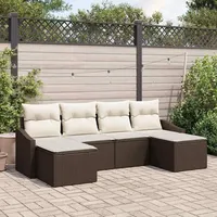 vidaXL Garten Essgruppe 6-tlg. Braun/Creme
