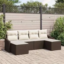 vidaXL Garten Essgruppe 6-tlg. Braun/Creme