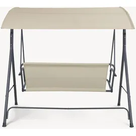 [en.casa] Satten Grau/Beige 3-Sitzer