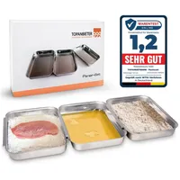 TOPANBIETER 999 Panierset - 3-teiliges Set aus Edelstahl -