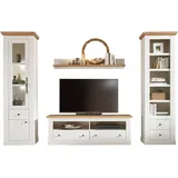 Home Affaire Wohnwand HOME AFFAIRE "Westminster TOPSELLER", weiß (pinie weiß, wotan eiche), B:315cm, Holzwerkstoff, Kastenmöbel-Sets, Holz Wohnwände Wohnwand, im romantischen Landhausstil