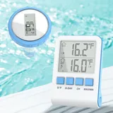 Funk PoolThermometer, WiFi Schwimmende Pool thermometer mit Indoor-Temperatur Luftfeuchtigkeit Monitor, Digital Teichthermometer Unterwasser IP67 wasserdicht für Schwimmbäder, Badewannen, Fischbecken