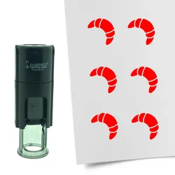 CombiCraft Selbstfärbender Stempel 'Croissant' in der Farbe Rot, Ø10mm