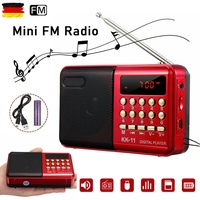 FM Radio Lautsprecher Akku Mini Box Musikbox MP3 Player USB SD Aux Tragbarer DE