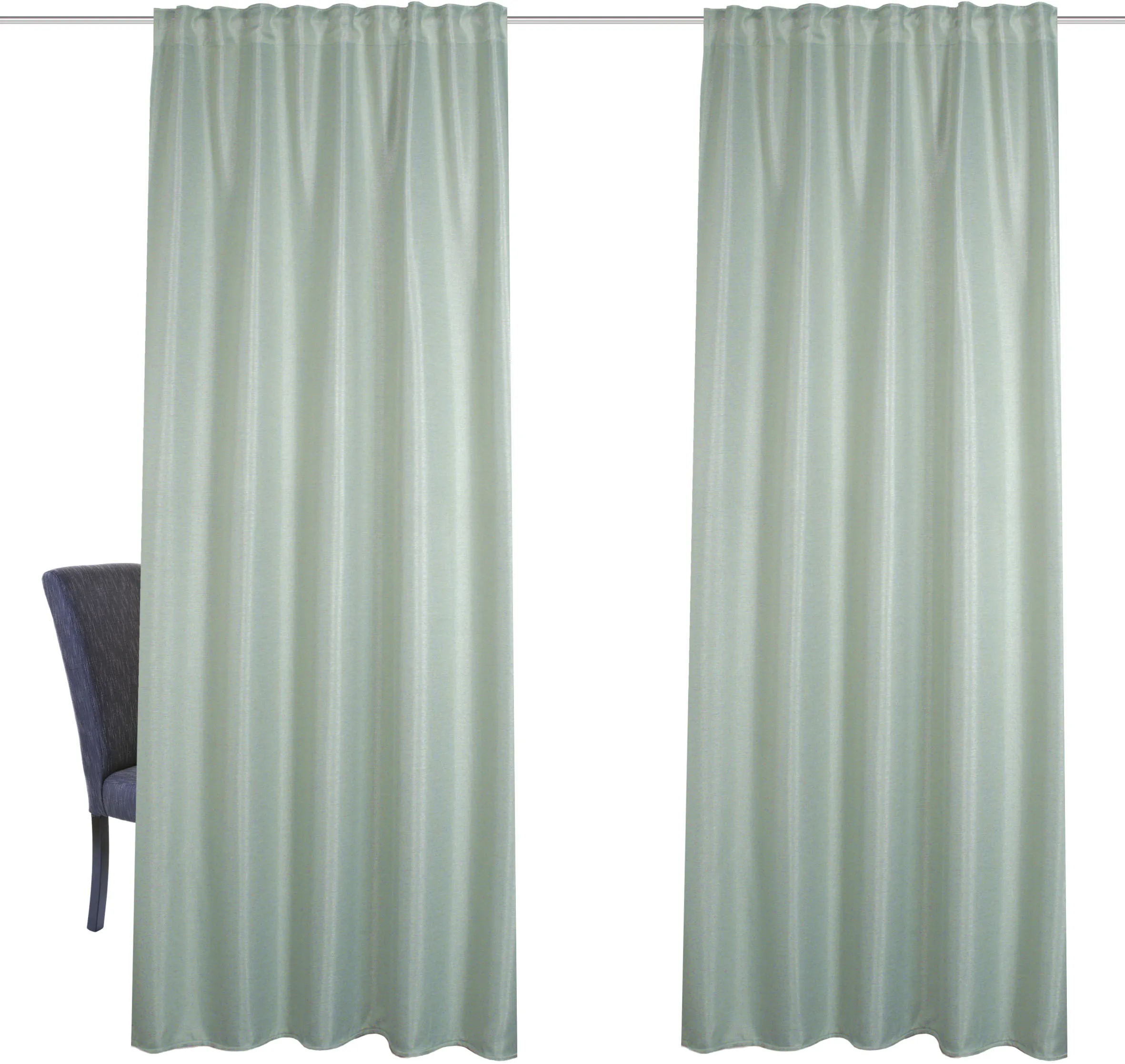 Home Basics Gardine »2er JOHN«, (2 St.), Verdunklungsschal Home Basics mint 160 cm