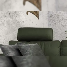 KAWOLA Ecksofa XL Lola Leder Recamiere links moosgrün